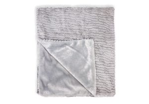 Ridge Plush Baby Blanket -- 30 x 36 in - Grey Color