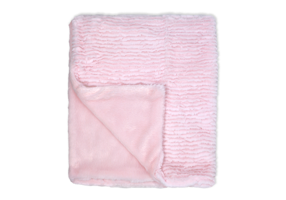 Ridge Plush Baby Blanket -- 30 x 36 in - Pink Color