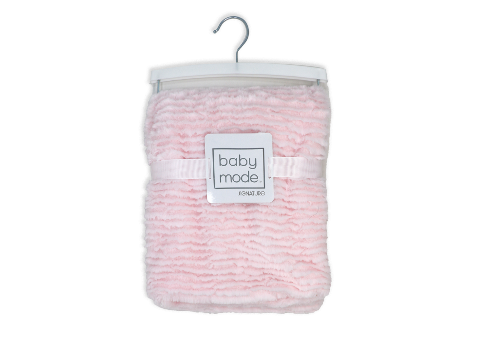 Ridge Plush Baby Blanket -- 30 x 36 in - Pink Color