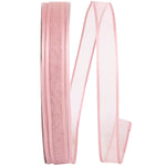 Load image into Gallery viewer, Charlize sheer satin wired edge ribbon spool in rose quartz. Available in multiple widths for gift wrapping, floral design, weddings, and craft projects.
