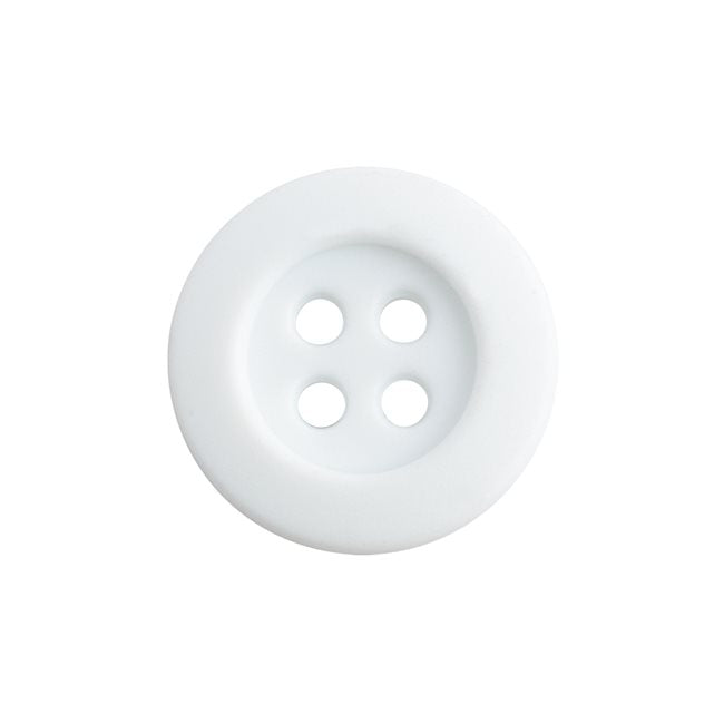 Rubber Shirt Buttons -- Size: 20L / 12.5mm -- White Color