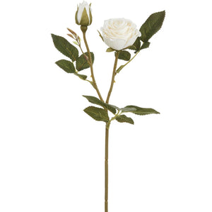 13.5 in --- Cream Color --- Rose Silk Flower Stem -- Artificial Flower