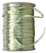 Load image into Gallery viewer, Premium - Pearl Finish Raffia Ribbon --- 1/4in x 100 yards --- Sage Color
