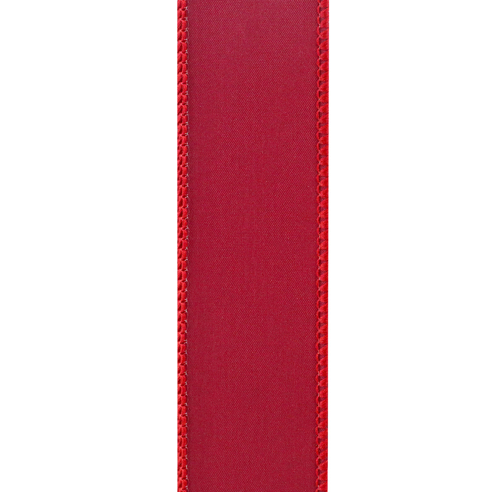 Outdoor Ribbon --- 1-1/2 inch  x  10 yards - Value Velvet Wired Edge Ribbon -- Scarlet Color