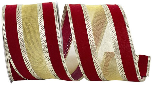 Outdoor Ribbon --- 2 ½ inch -  Scarlet Color - Spirit Holiday Overlay Wired Edge Ribbon, Various Yard Lengths