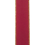 Load image into Gallery viewer, Outdoor Ribbon --- 1-1/2 inch  x  10 yards - Value Velvet Wired Edge Ribbon -- Scarlet / Gold Color
