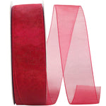Load image into Gallery viewer, Chiffon Mono Sheer Ribbon -- Scarlet Color --- Various Sizes

