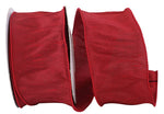 Load image into Gallery viewer, Florist Basics Dupioni Supreme Wired Edge Ribbon in Scarlet, 2½ inch wide by 10 yards, featuring a luxurious faux dupioni weave and sturdy wired edges perfect for wreaths, bows, and seasonal décor.
