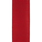 Load image into Gallery viewer, Detailed close-up of the Scarlet Dupioni wired ribbon highlighting the premium faux silk texture and professional stitched wired edge.
