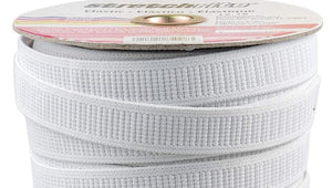 White Polyester Flat Non-Roll Elastic, 3/4in - Ref. 1NSS1102WHTE -- by Stretchrite®