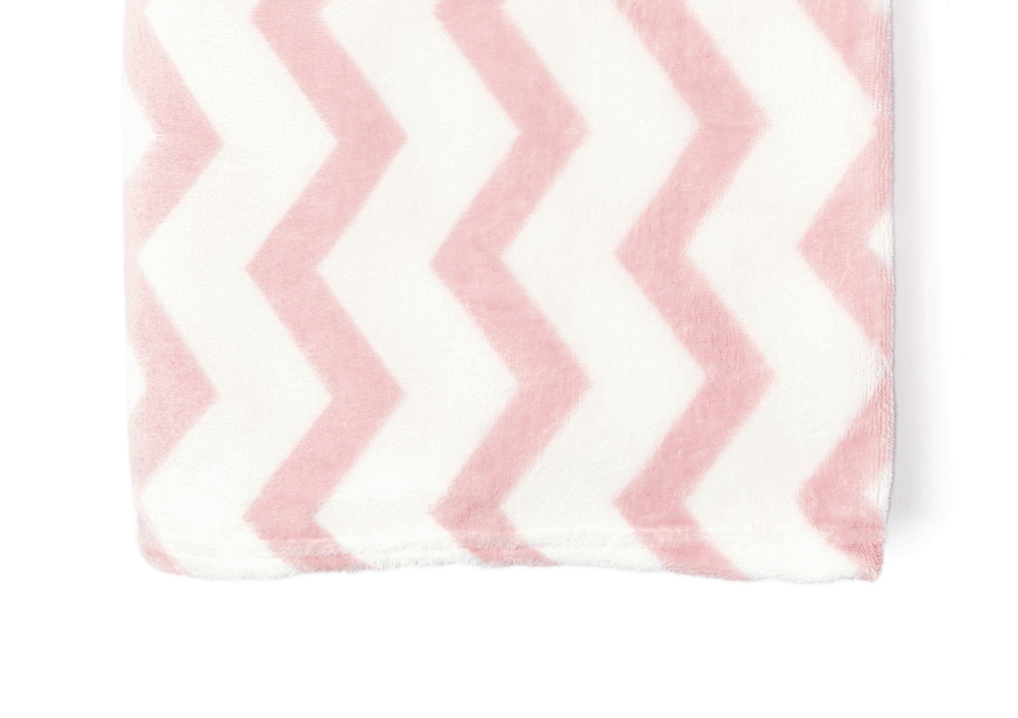 Zig Zag Fleece Baby Blanket, 30 x 40 in, White & Pink Color