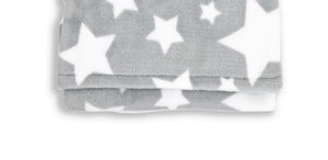 Stars Flannel Fleece Baby Blanket, 30 x 36 in, White & Grey Color