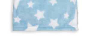 Stars Flannel Fleece Baby Blanket, 30 x 36 in, White & Blue Color