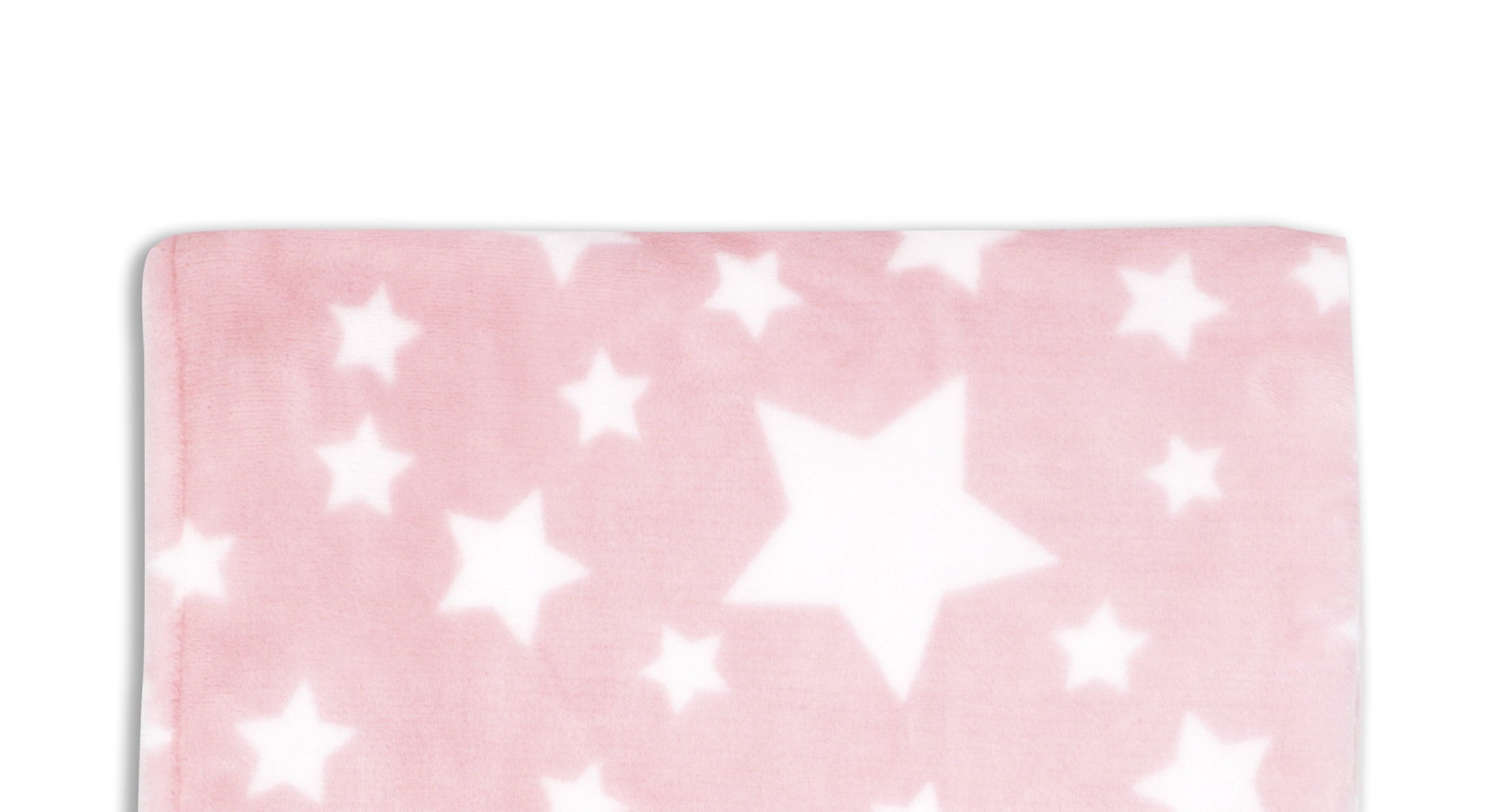 Stars Flannel Fleece Baby Blanket, 30 x 36 in, White & Pink Color