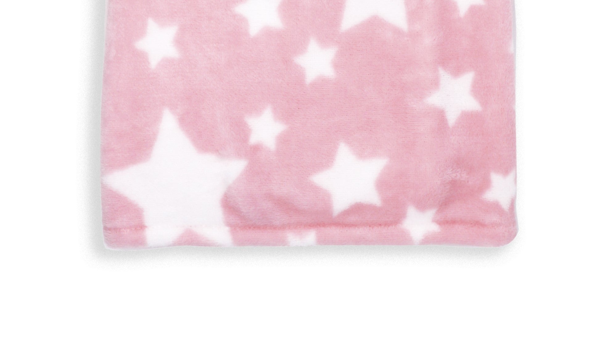 Stars Flannel Fleece Baby Blanket, 30 x 36 in, White & Pink Color