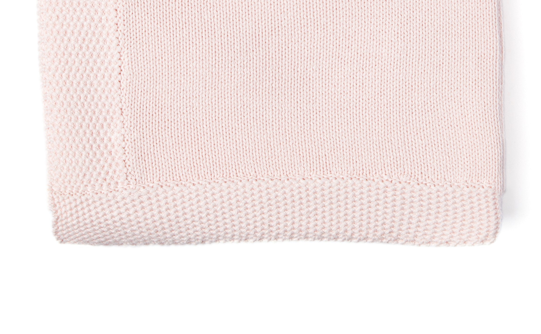 Knit Baby Blanket (with border) - 100% Cotton - 30 x 40 in, Pink Color