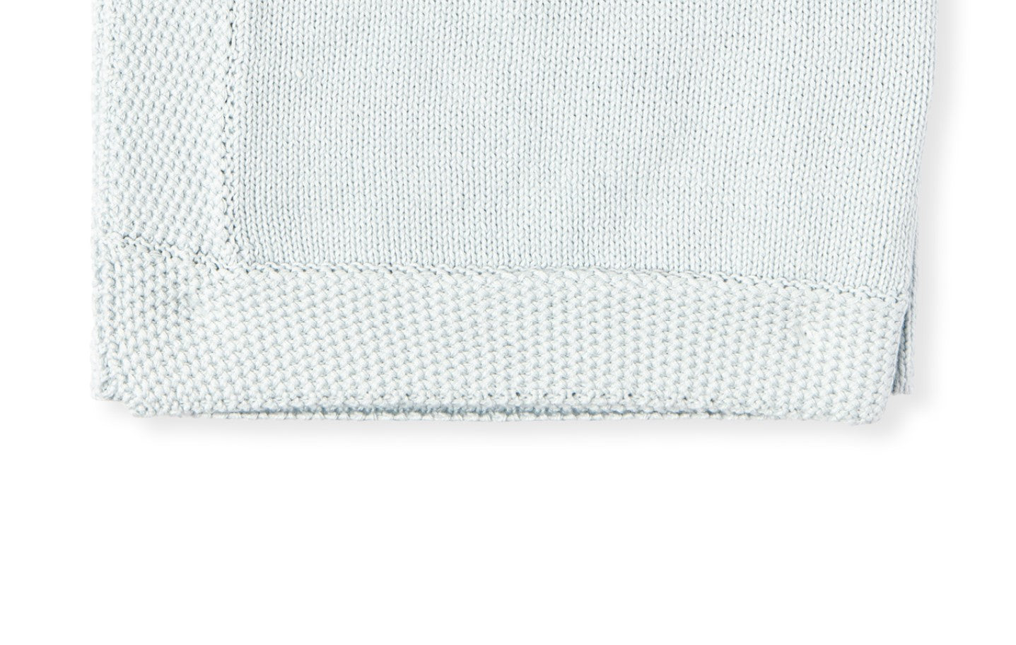 Knit Baby Blanket (with border) - 100% Cotton - 30 x 40 in, Blue Color