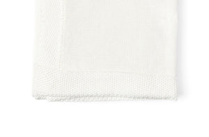 Knit Baby Blanket (with border) - 100% Cotton - 30 x 40 in, White Color