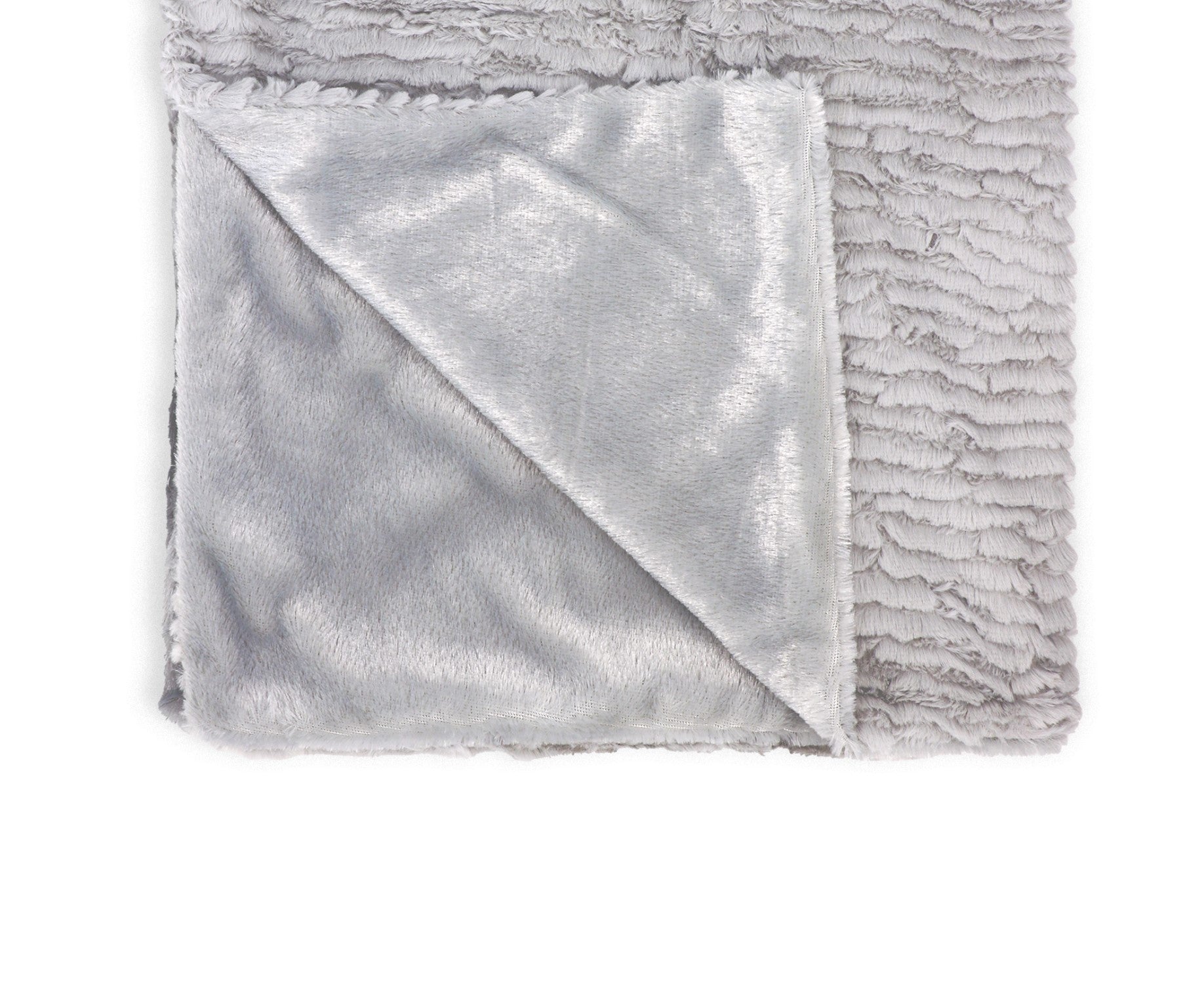 Ridge Plush Baby Blanket -- 30 x 36 in - Grey Color