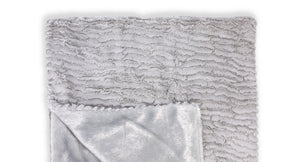 Ridge Plush Baby Blanket -- 30 x 36 in - Grey Color