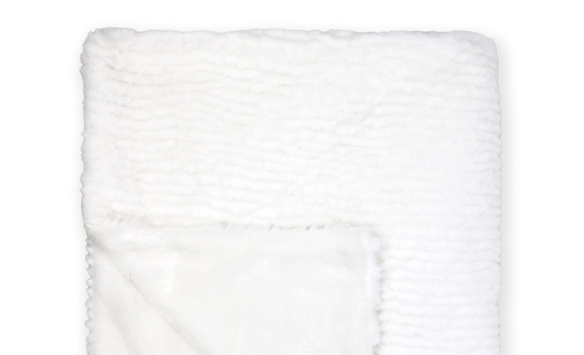 Ridge Plush Baby Blanket -- 30 x 36 in - White Color