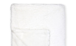 Ridge Plush Baby Blanket -- 30 x 36 in - White Color