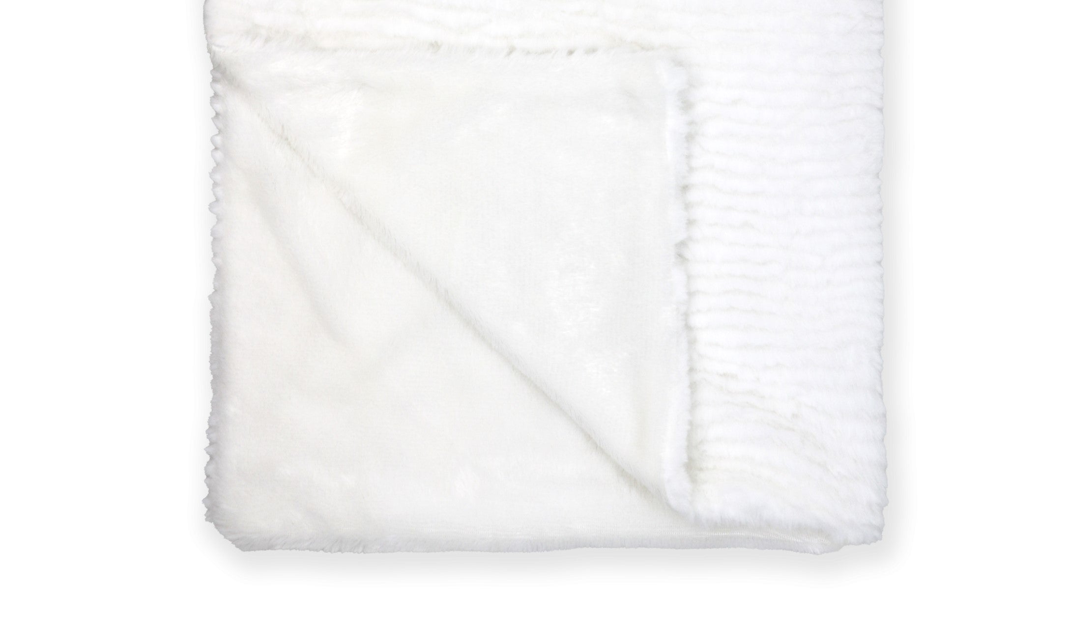 Ridge Plush Baby Blanket -- 30 x 36 in - White Color