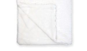 Ridge Plush Baby Blanket -- 30 x 36 in - White Color