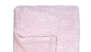 Ridge Plush Baby Blanket -- 30 x 36 in - Pink Color