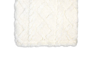 Sculpted Soft Plush Baby Blanket -- 30 x 36 in - White Color