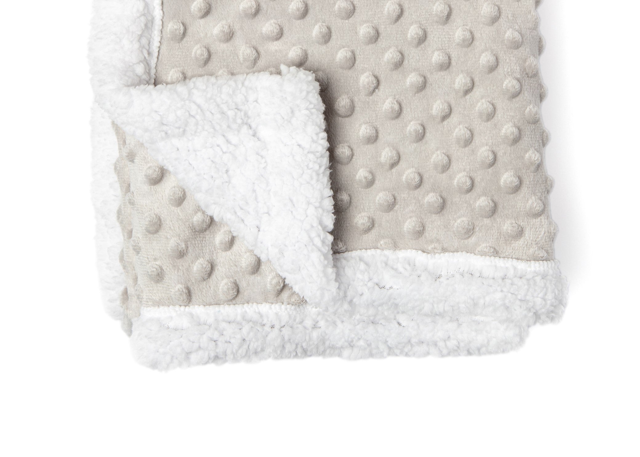 Popcorn Sherpa Baby Blanket -- 30 x 40 in - Grey Color