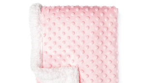 Popcorn Sherpa Baby Blanket -- 30 x 40 in - Pink Color
