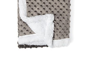 Popcorn Sherpa Baby Blanket -- 30 x 40 in - Charcoal Color