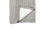 Load image into Gallery viewer, Cable Knit Sherpa Baby Blanket -- 30 x 36 in - Grey Color
