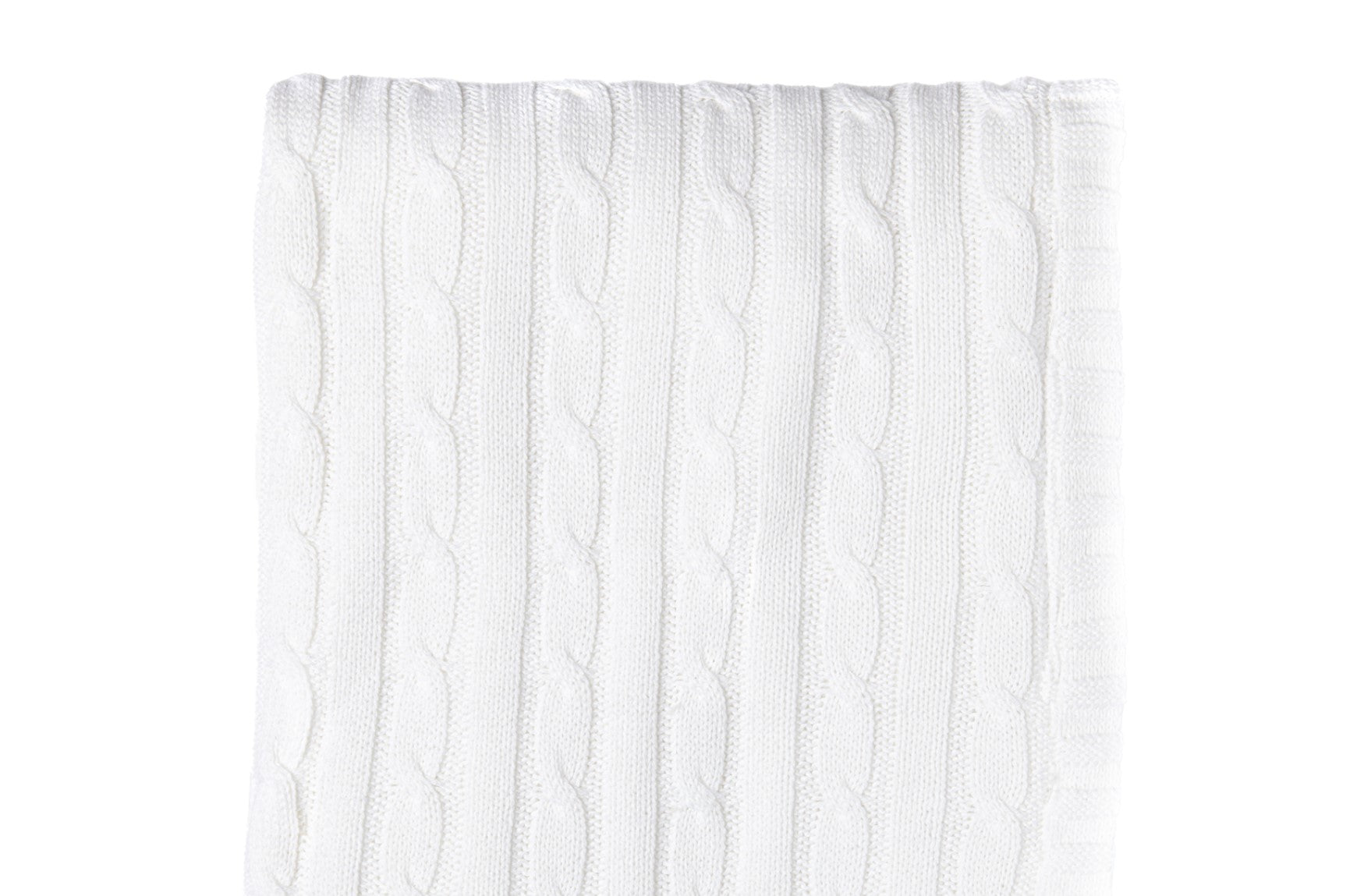 Cable Knit Sherpa Baby Blanket -- 30 x 36 in - White Color