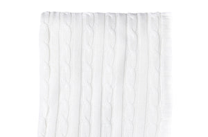 Cable Knit Sherpa Baby Blanket -- 30 x 36 in - White Color