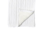 Load image into Gallery viewer, Cable Knit Sherpa Baby Blanket -- 30 x 36 in - White Color
