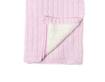 Load image into Gallery viewer, Cable Knit Sherpa Baby Blanket -- 30 x 36 in - Pink Color
