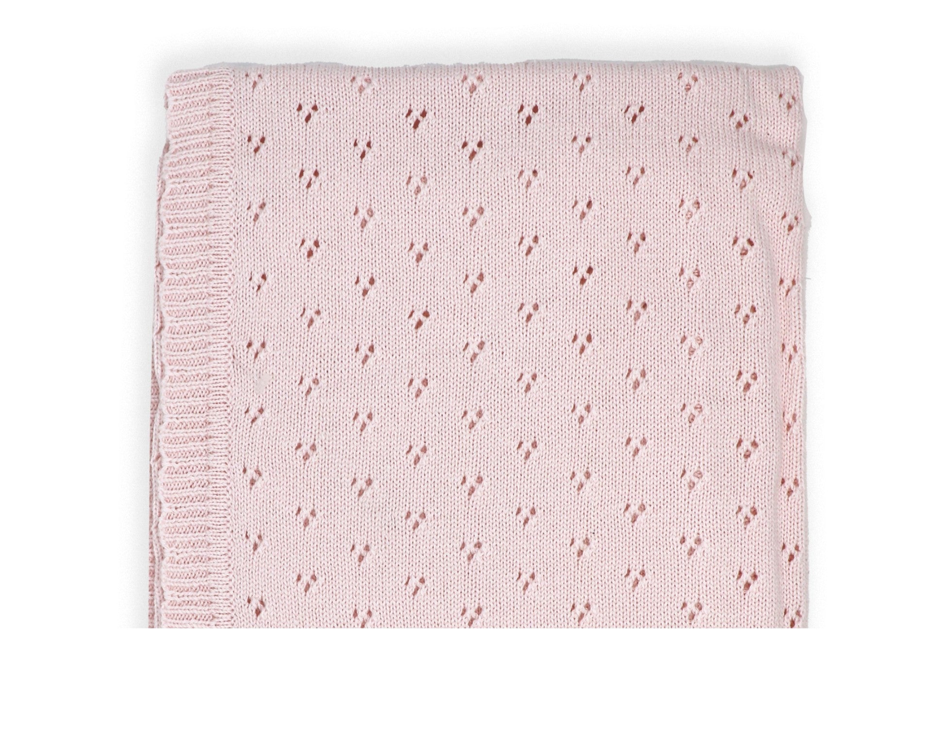 Pointelle Baby Blanket -- 30 x 40 in - Pink Color