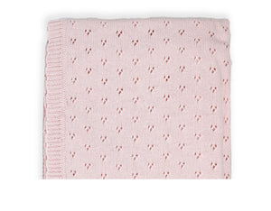 Pointelle Baby Blanket -- 30 x 40 in - Pink Color