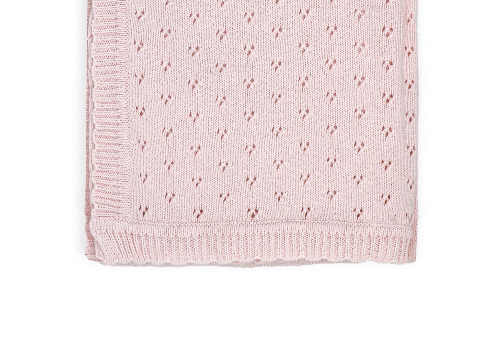 Pointelle Baby Blanket -- 30 x 40 in - Pink Color