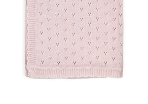 Pointelle Baby Blanket -- 30 x 40 in - Pink Color