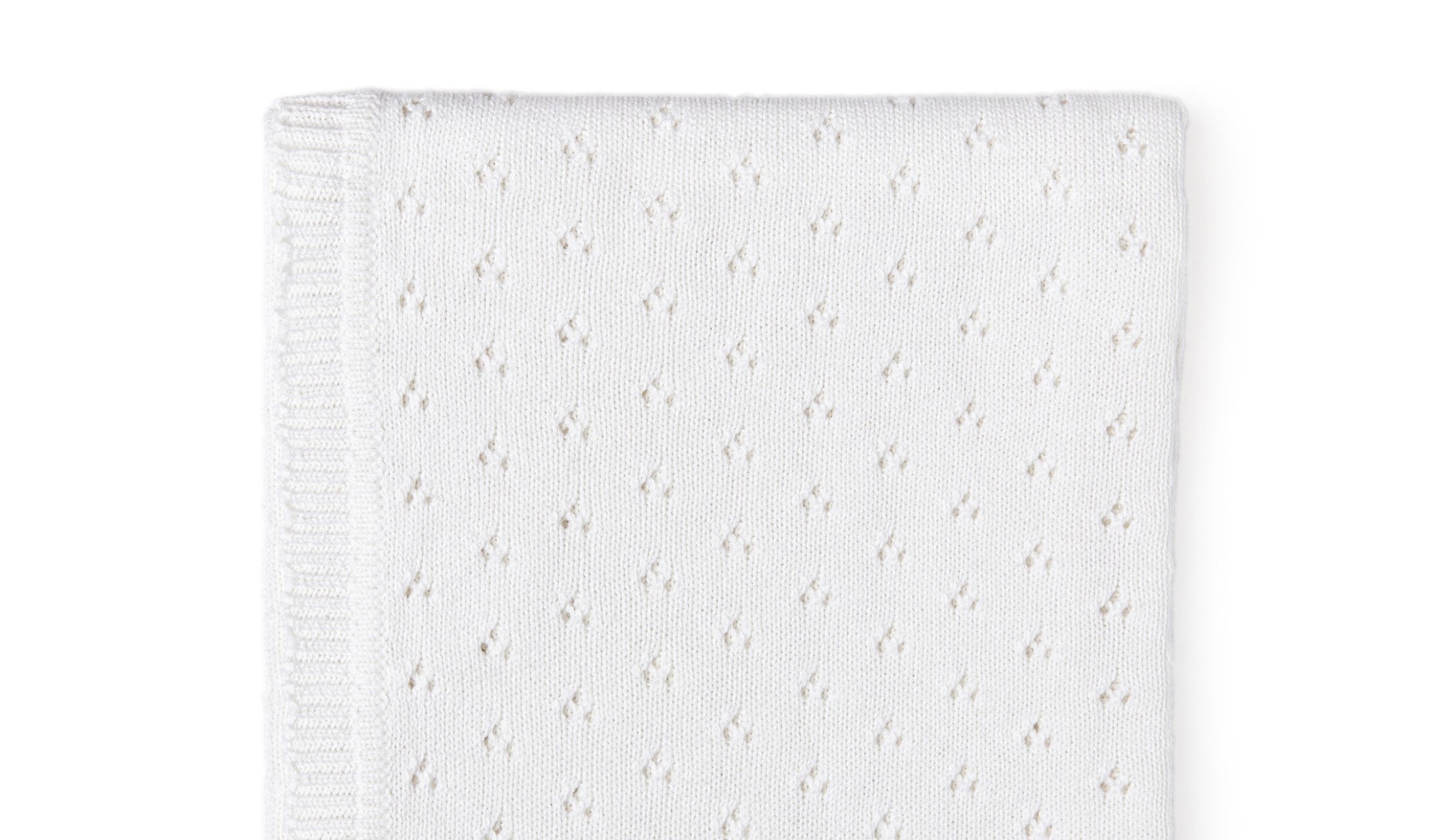 Pointelle Baby Blanket -- 30 x 40 in - White Color – Blanks for Crafters