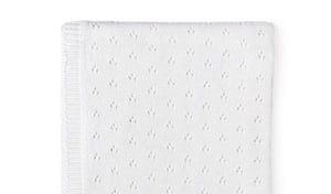 Pointelle Baby Blanket -- 30 x 40 in - White Color