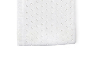 Pointelle Baby Blanket -- 30 x 40 in - White Color