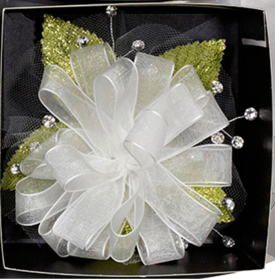 Lady Deluxe Organza Premade Corsage Wristlet --- Antique White