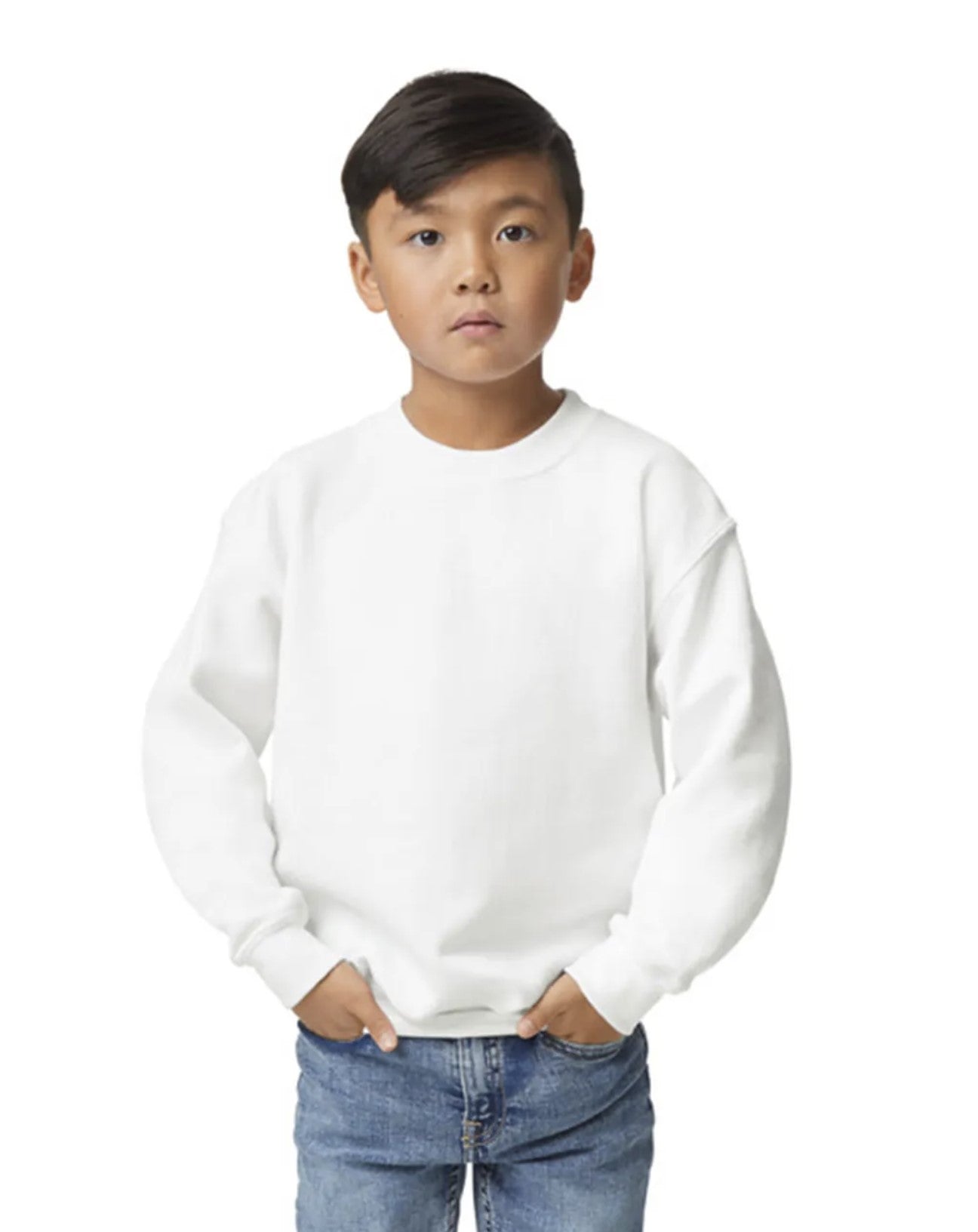 Heavy Blend Crewneck -- Youth Sweatshirt -- White Color