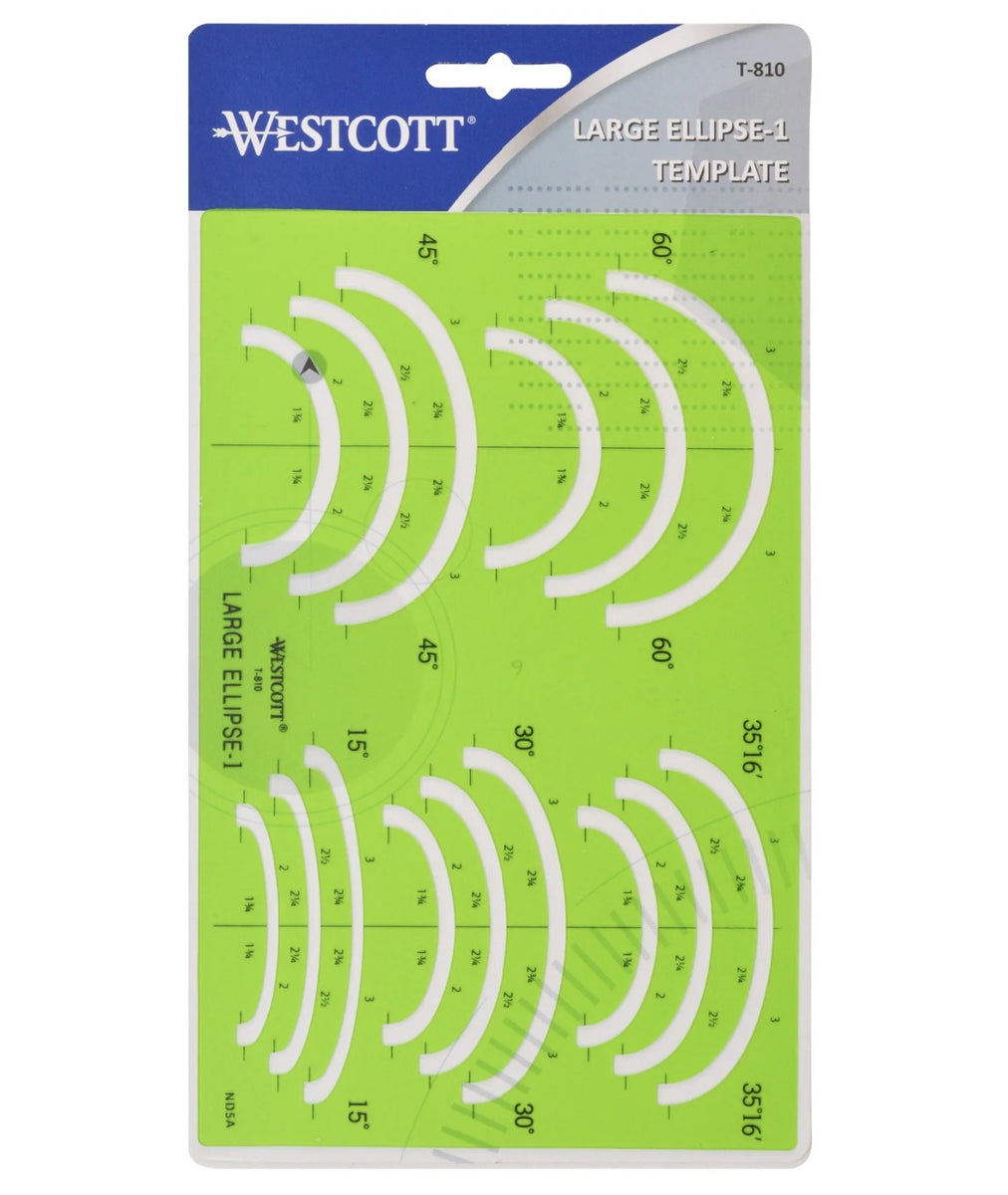 Westcott® -- Large Ellipse Template # 1 -- Ref. T-810 – Blanks for Crafters