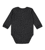 Load image into Gallery viewer, Baby Long Sleeve Jersey Bodysuit - 100% Cotton -- Black Leopard

