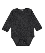 Load image into Gallery viewer, Baby Long Sleeve Jersey Bodysuit - 100% Cotton -- Black Leopard
